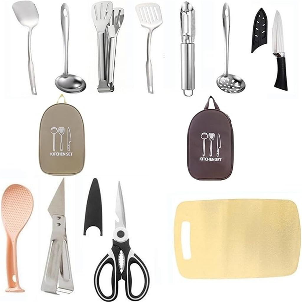 Outdoor Camping Kitchenware Storage Bag – Portable Tableware Organizer, Picnic Supplies and Tool Storage Case,  Travel Cookware Bag for Campers