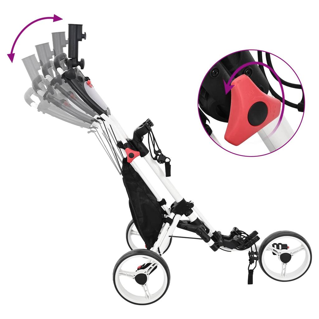 Golf Trolley Black and White 100 x 69 x 114 cm Aluminum