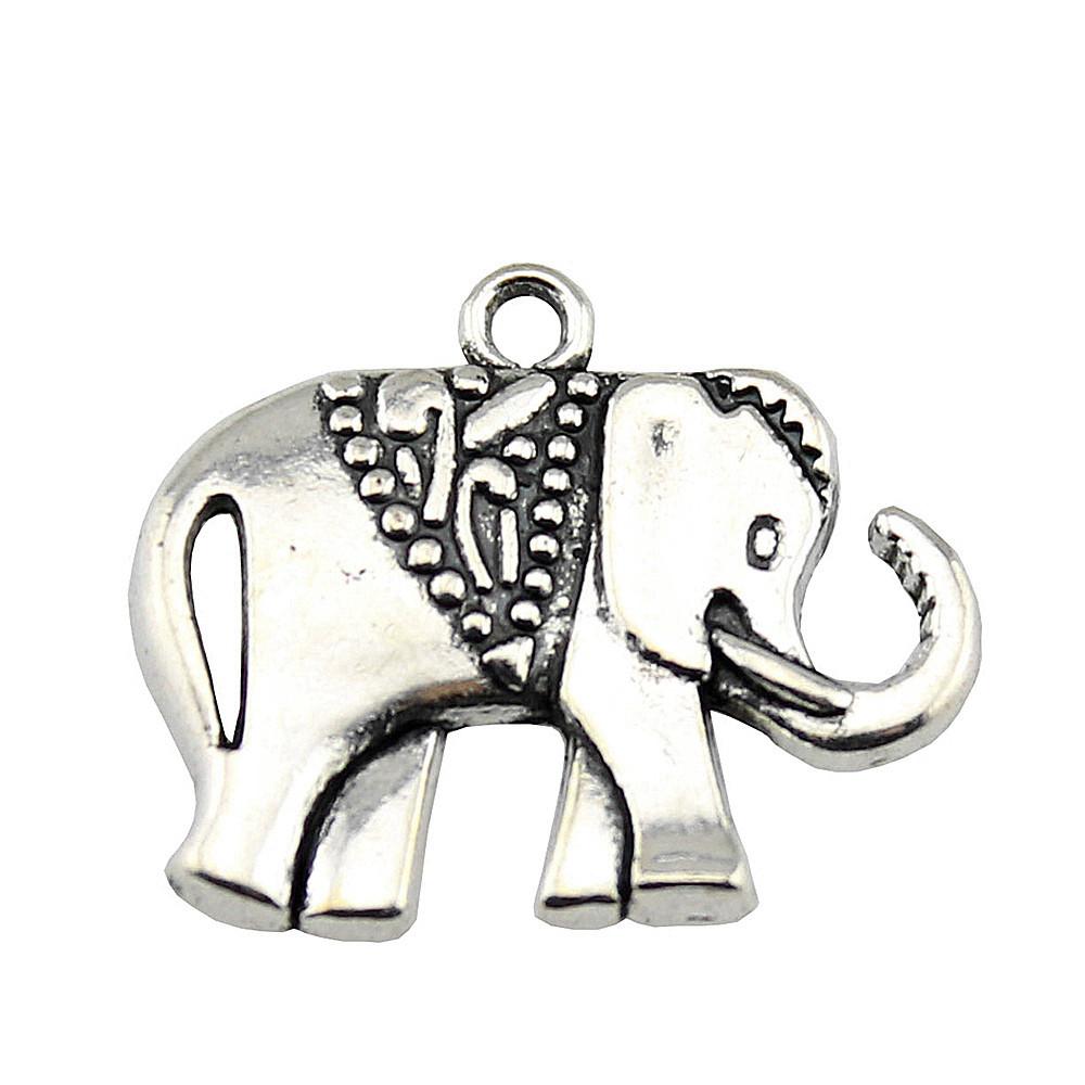 Antique Style Elephant Charms Metal Animal Pendants For DIY Jewelry Keychain Bag Accessories