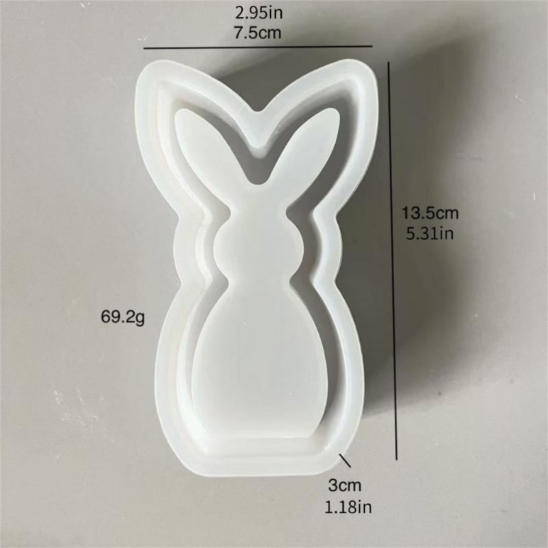 Easter Hare Silicone Candle Molds Heat Resistant for Epoxy Resin Making Candle Soap Tealight Stand Festival Decoration
