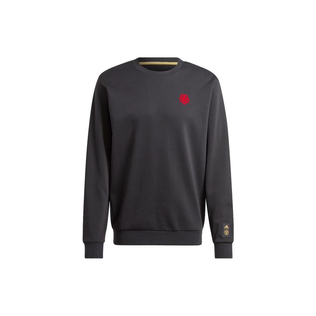 Adidas FW23 Chinese New Year Man Utd Paper-Cut Logo Crew Neck Sweatshirt Men Tops Black IP9184