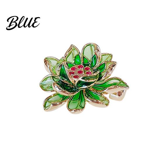 Meaningful Gift Accessory Chinese Style Enamel Brooch Sparkling Rhinestones Flower