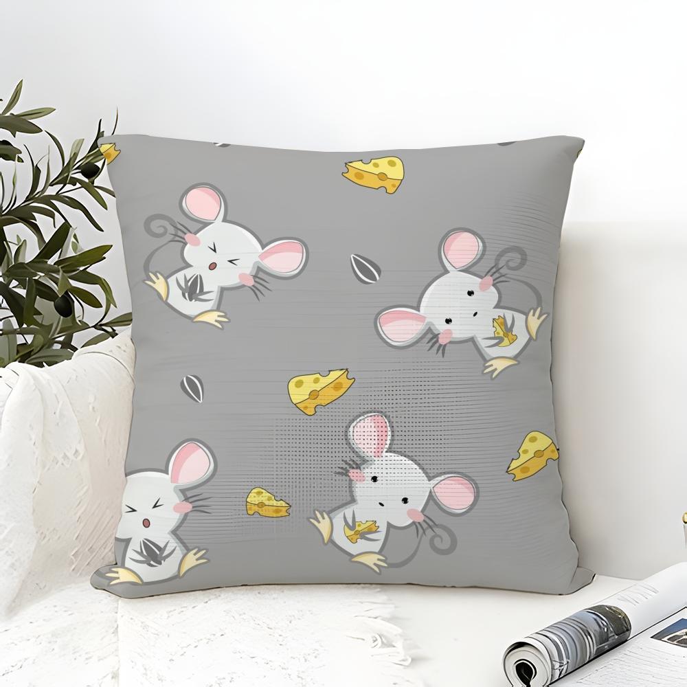Simple Color Animal Illustration Patterns Pillow Case Linen Pillow Case Sofa Home Decor Cushion Cover Cushion Cove