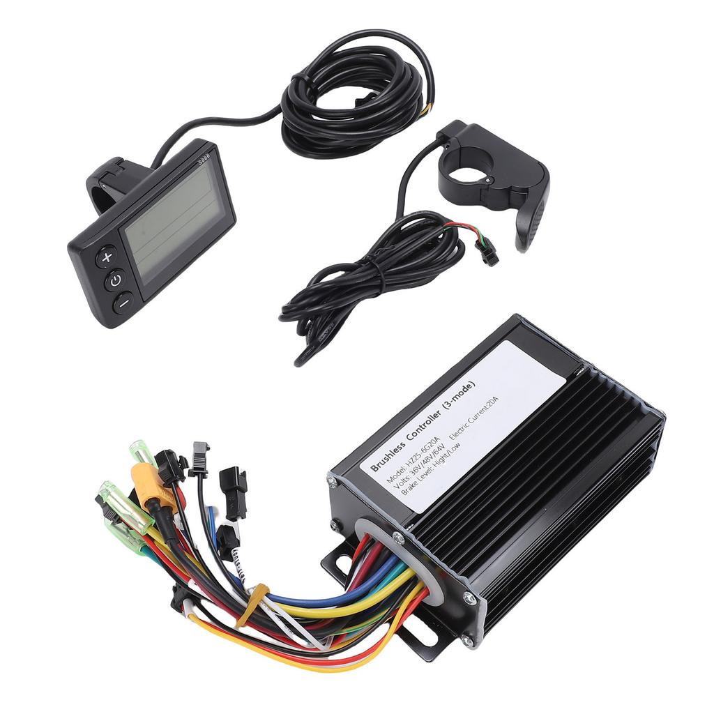 Kit de Contrôleur de Vélo Électrique 350W à 500W Détection Automatique Contrôleur Sans Balais avec Affichage S866 Accélérateur au Pouce 20A pour Modification