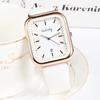 Fashion Minimalist Women Watches Luxury Rectangular Dial Silicone Strap Calendar Quartz Wristwatch Simple Elegant Bracelet Watch