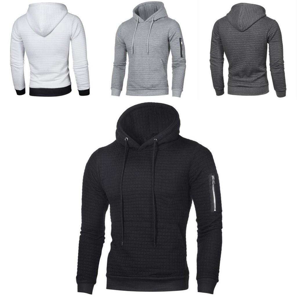 Fashionable Men's Plain Hooded Hoodie Sweatshirt Jacket Perfect For Running And Outdoor Activities