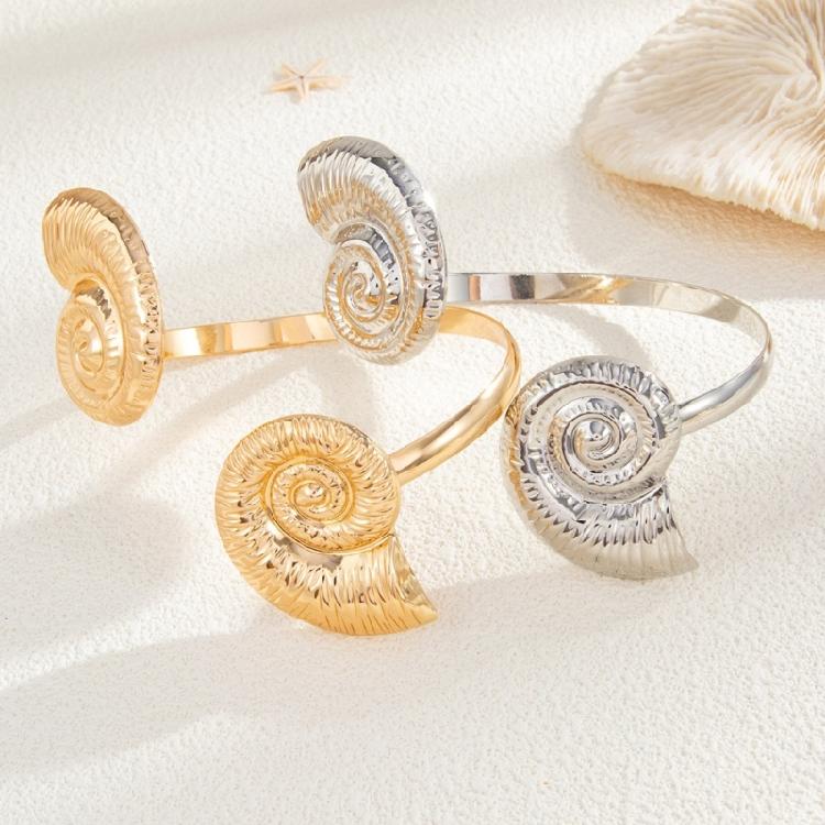 Adjustable Opening Women’s Arm Cuff Bracelet Punk Starfish Charm Geometric Iron Jewelry Gold Tone