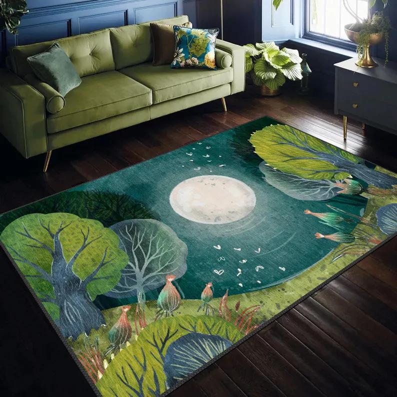 Pastel Whimsy Celestial Area Rug Mystic Bohemian Celestial Witchy Home Decor Gothic Sun and Moon Tarot Inspired Home Accent 40cm x 60cm