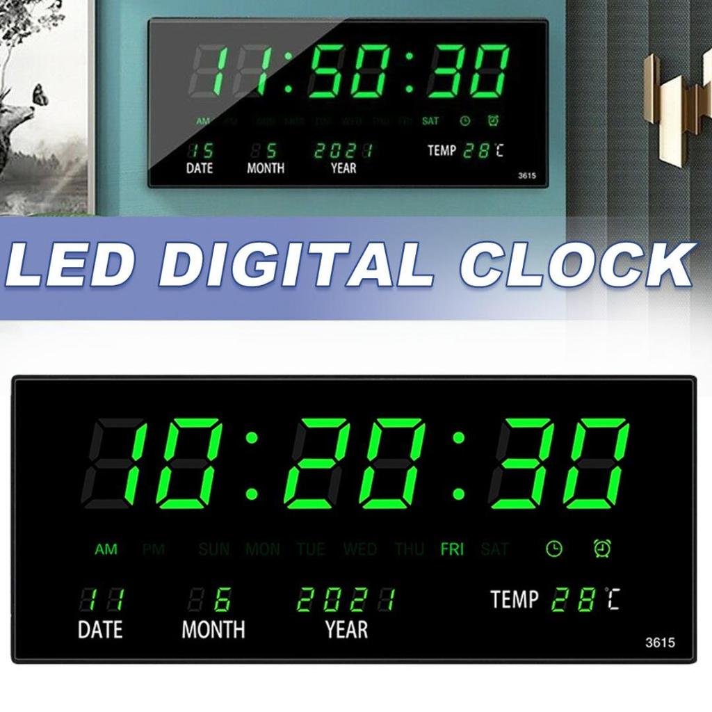 Dagu Large Screen Digital Wall Clock LED Display Desk Time Temperature Calendar Date