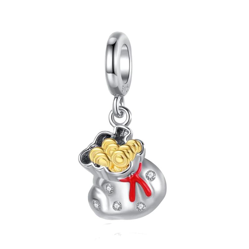 Golden Charms Fit Original Bracelet Copper Firefly Sunflower Cross Yellow Gold Palm Beads Diy Women Jewelry