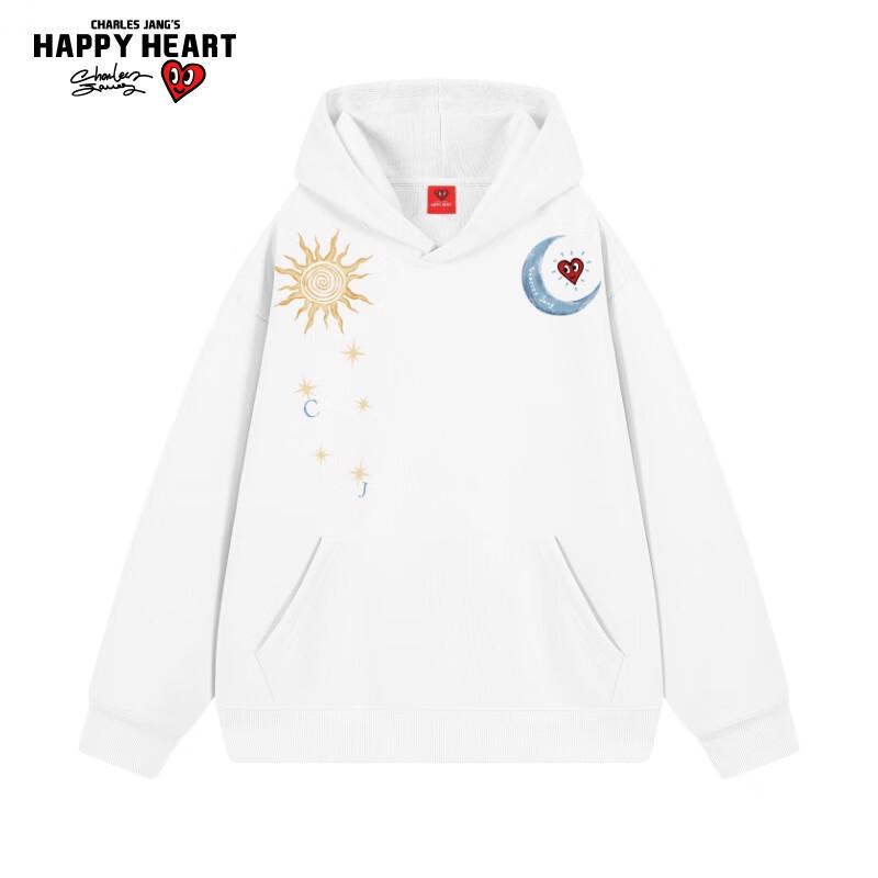 Charles Heart Mikina s kapucí s potiskem Slunce a Měsíce unisex