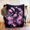 Beautiful Pink Flamingo Cartoon Soft Blanket for Bed Bedroom Sofa Picnic, Throw Blanket for Cover Outdoor Leisure Trip Nap Gifts