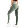 Push Up Effect Yoga Leggings for Women High Waist Tummy Control Fitness Workout Pants Green