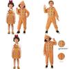 Christmas Gingerbread Cosplay Pajamas And Apron For Kids With Zipper Closure For Holiday Sleepwear