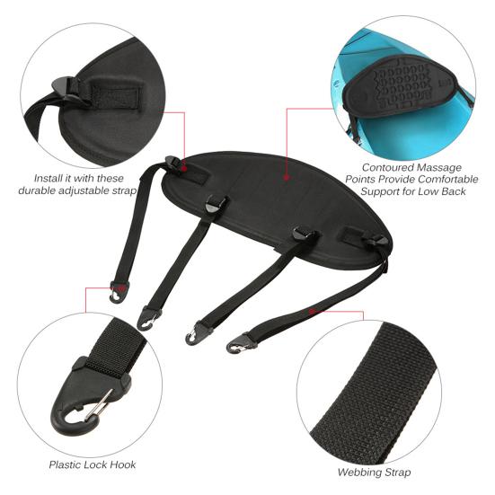 EVA Padded Kayak Backrest Ergonomic Adjustable Strap High Density Universal Canoeing Kayaking Rafting Boat Back Support Cushion