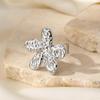 Stainless Steel Gold Color Flower Rings for Women Men Geometric Irregular Texture Opening Adjustable Finger Rings Jewelry Gifts