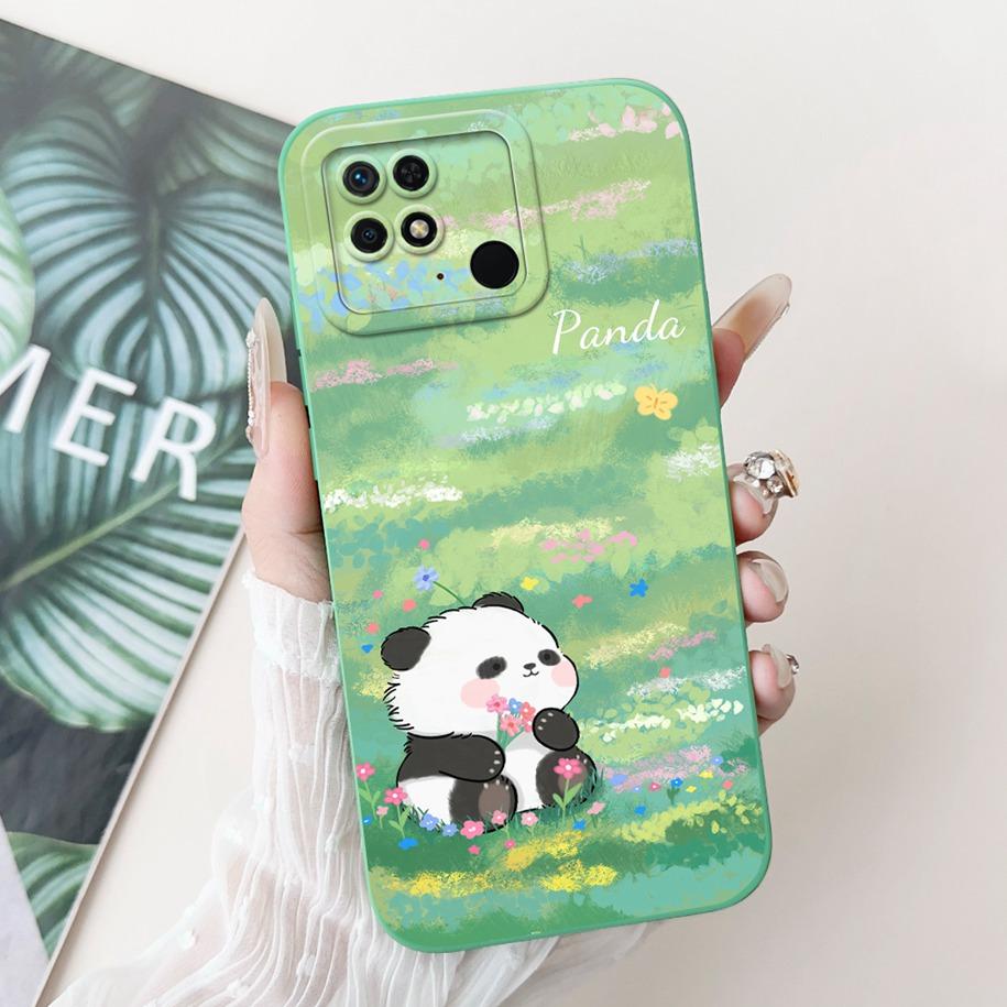 For Xiaomi Redmi 10C Case Cute Panda Rabbit Cartoon Matte Back Cover For Xiaomi Redmi 10 Power Shockproof Bumper Redmi10C Fundas