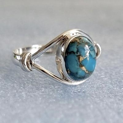 Türkis Ring Unikat Damen Schlichter Schmuck Handgefertigter Kreuzring