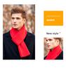 Men's Korean Style Wool Knitted Scarf – Solid Color, Casual, Warm Neck Warmer for Autumn & Winter