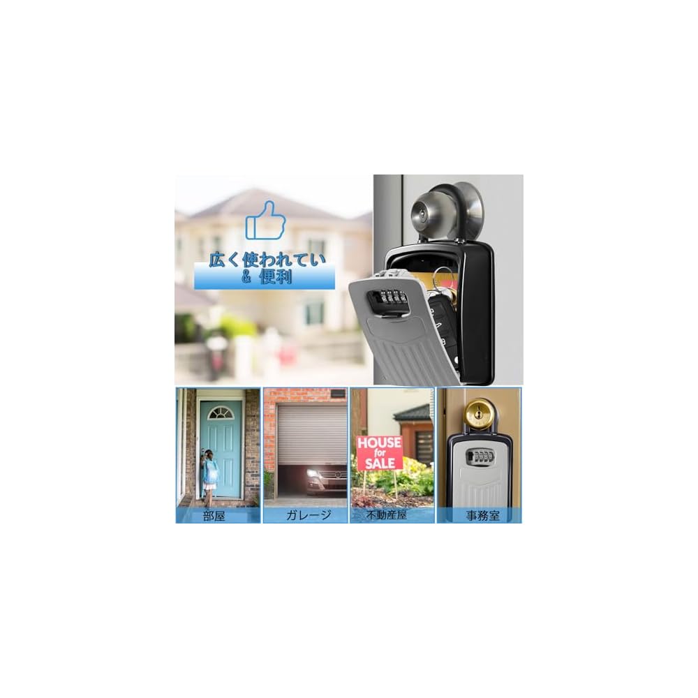 Large Capacity Key Box - C-Timvasion Safe with 4-Digit Combination Lock, Padlock, Key Storage Box,