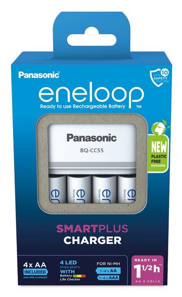 Eneloop bq-cc55 battery charger + 4x aa 2000mah
