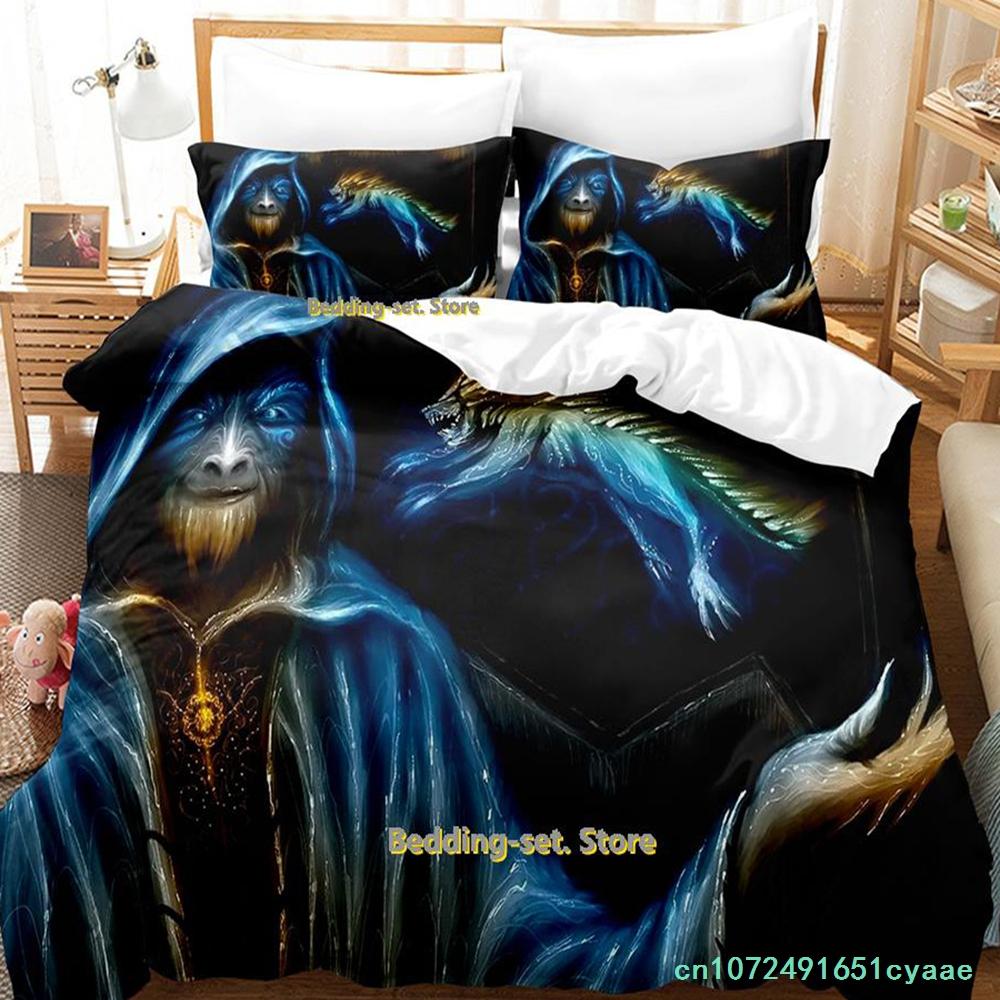 New Game Wizard Bedding Set Cartoon Anime three-piece Set Adult Kid Bedroom Duvetcover Sets 3D Kawaii Wizard Camas