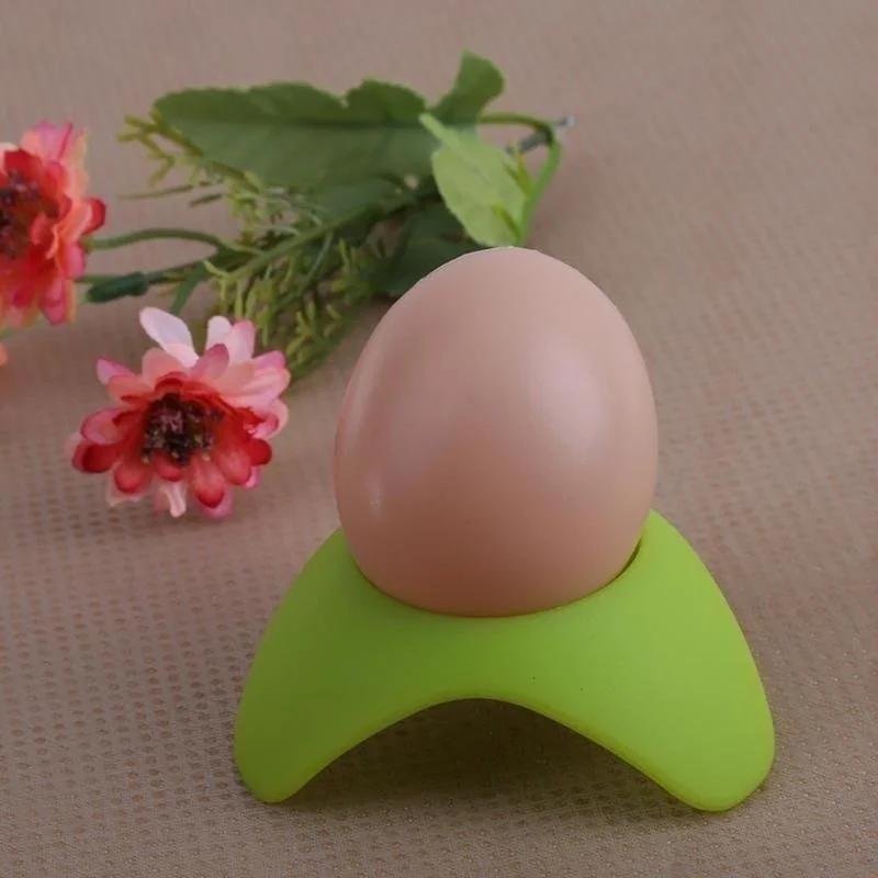 New Creative Silicone Eggs Cup Holder Food Grade Boiled Boiler Eggcup Storage Protect Kitchen Cooking Tool Gadgets Color Random