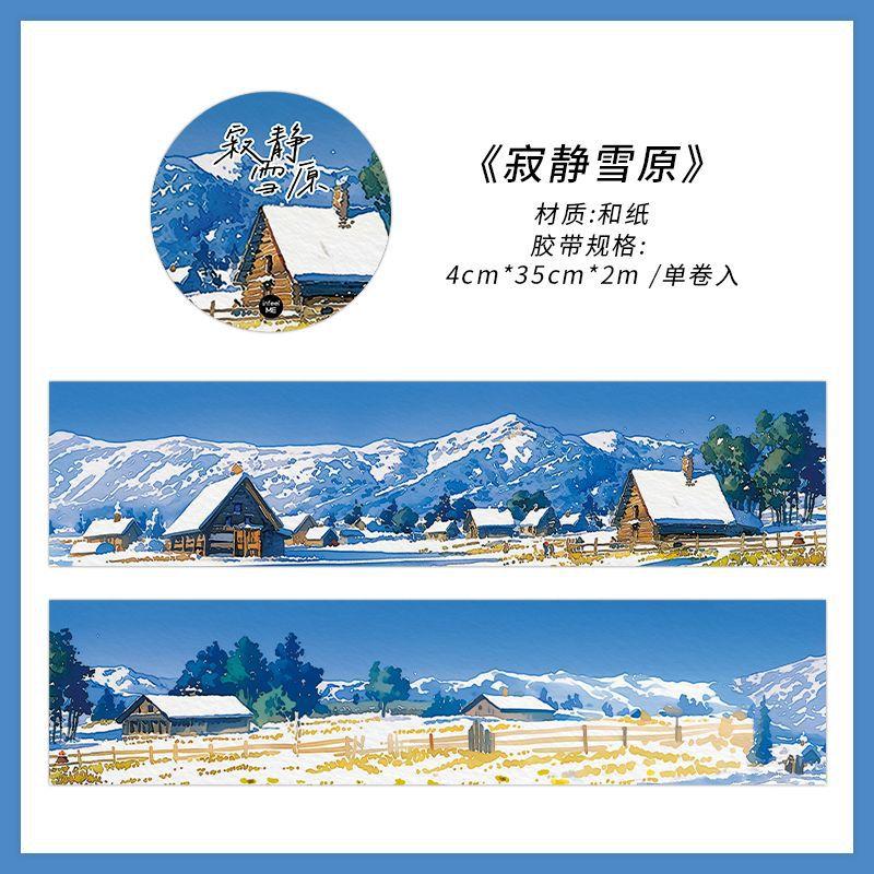 

Office School Supplies Slow Season Series Washi Tape Ins Winter Snow Scene Hand Tent Diy Decoration Kawai Stationery Lovely