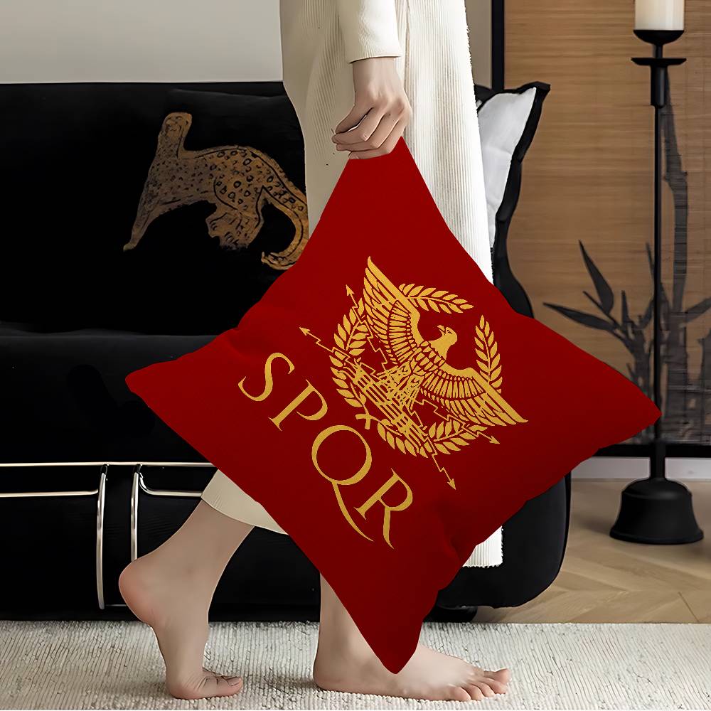 Roman S-SPQRS Office Cushion Pillowcase Car Cushion Cover45X45CM Lumbar Pillowcase Sofa Pillowcover