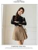 Women's High-Waist Khaki Corduroy A-Line Pleated Midi Skirt for Autumn/Winter 2025