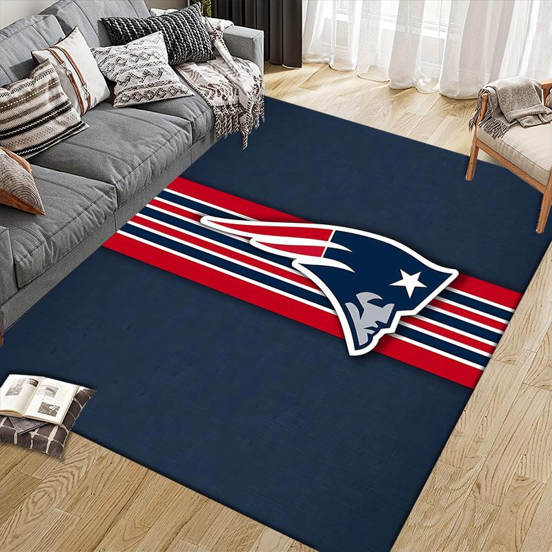 New England Patriots Flannel Pattern Square Carpet,Area Rug,Carpet Rug for Living Room Bedroom Sofa Playroom Decor,Non-slip Floor Mat