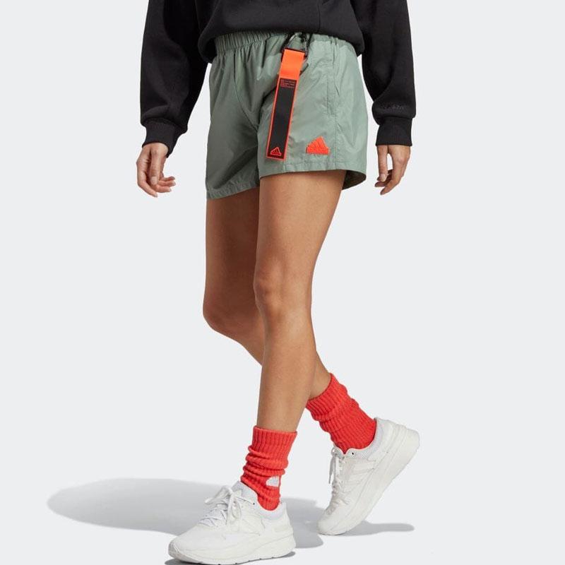 Adidas Logo Print Elastic Casual Shorts Women Shorts Green IC0254
