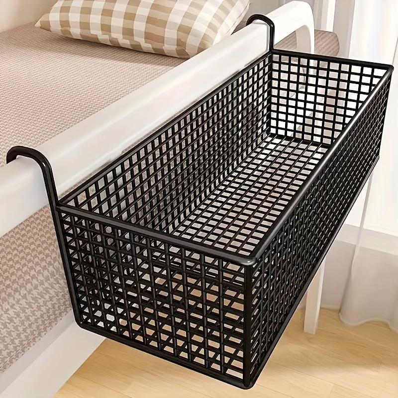 1 Piece of Iron Bedside Storage Basket, Hanging Storage Basket Behind the Dormitory Door, Space-saving Under-bed Frame