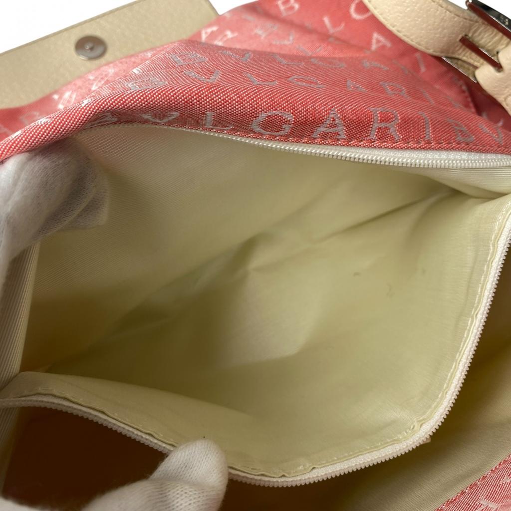 Used BVLGARIHandbag Pink/Ivory canvas/leather Women