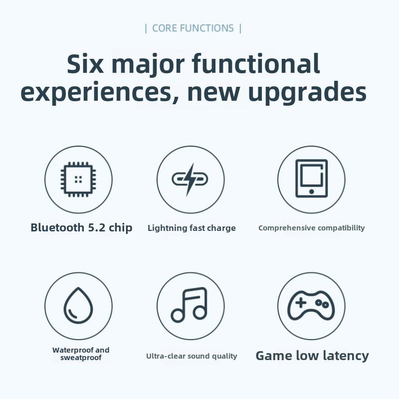 Novos Fones de Ouvido Bluetooth Sem Fio Tws Cápsula Transparente Semi-intra-auriculares Fones de Ouvido Sem Fio