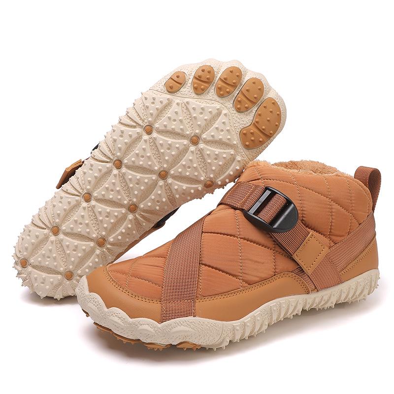 Wasserdichte, fleecegefütterte Fünffinger-Baumwoll-Schneestiefel: Rutschfeste, Verschleißfeste Unisex-Outdoor-Schuhe