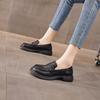 Chaussures basses en cuir à face douce pour femmes, talon bas, saison automnale, nouvelle collection, semelles souples, chaussures plates simples