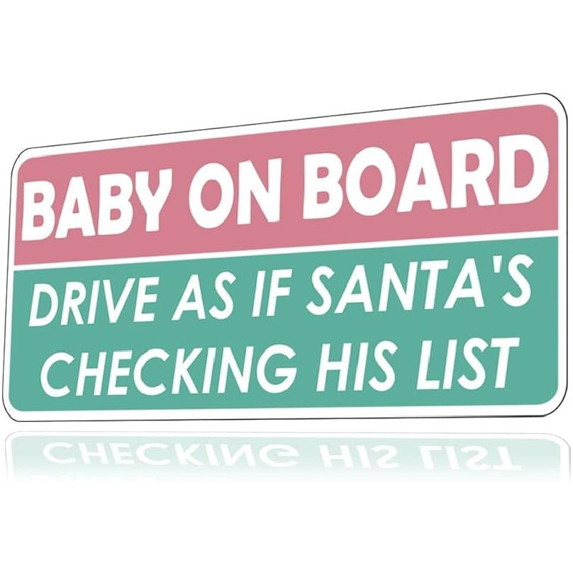 1step2dream Funny Baby on Board Bumper Sticker 2Pcs, Car Essentials | Back off Sign and Reflective See-Through When Driving in the Dark | 7 x 5