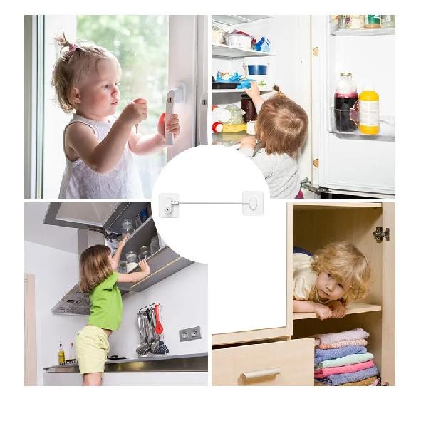 Baby Safe Refrigerator Lock with Key Code Lock Baby Safety Cabinet Lock Sliding Wardrobe Door Lock Home Limiter2028