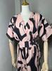 European & American Women's Full Print Batwing Sleeve Wide Leg Jumpsuit - Fashionable & Versatile