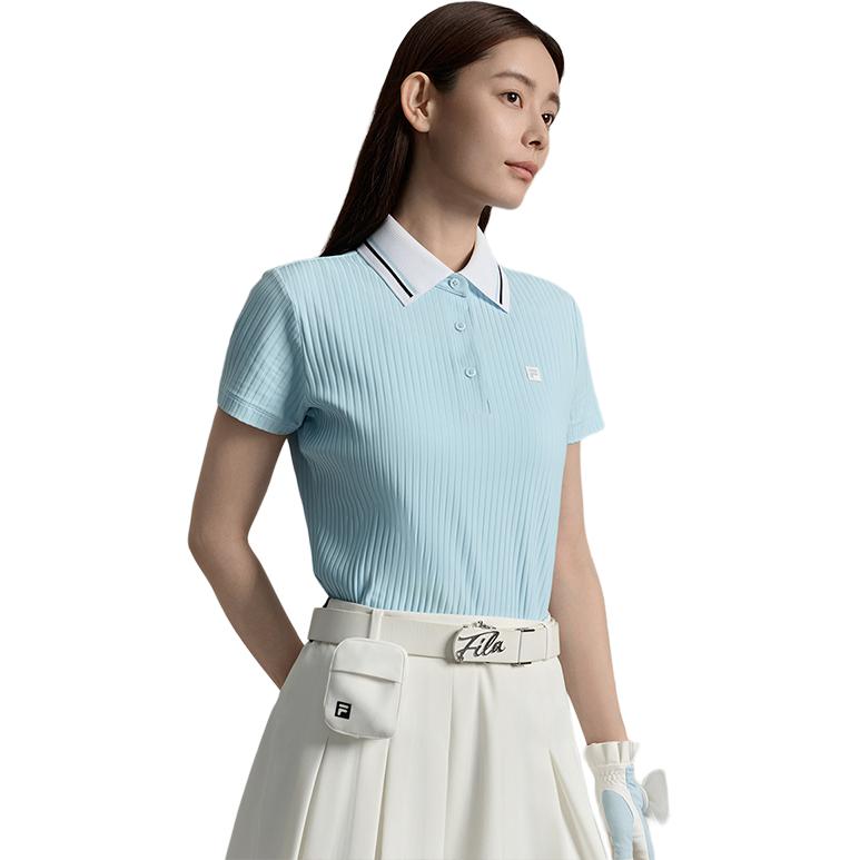 FILA Golf Series Sun Protection Knitted Sports Polo Shirt Women tops A11W535120F-LB