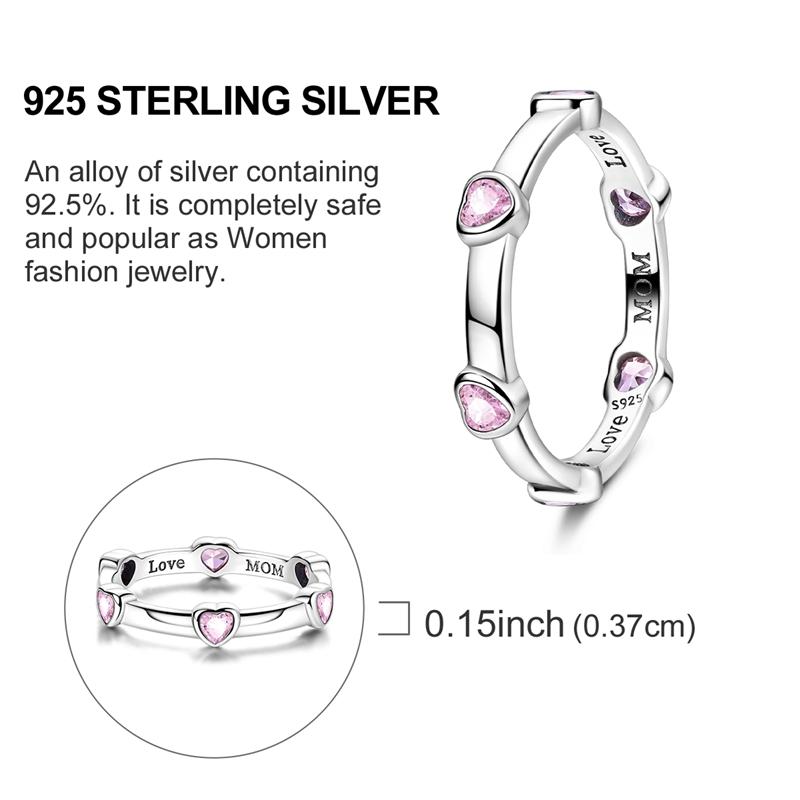 Original Rings 925 Silver Simple Sparkling Heart Bow Dragon Firefly Star Moon Ring for Women Girls Wedding Jewelry Gift