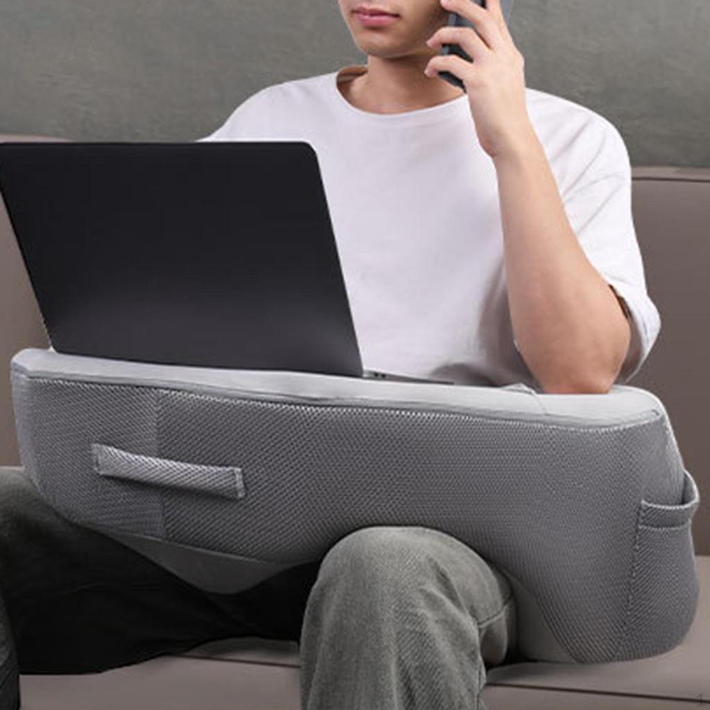 Desk Pillow for Laptop, Large Reading Adults, Arm Rest with Cup Holder, Memory