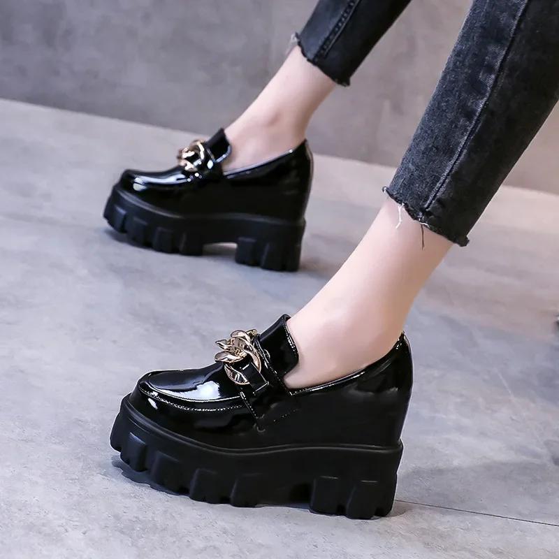 Fashion 10cm Women Oxford Shoes 2024 Women Flats Lolita Mary Jane Shoes for Woman Spring Platform Ladies Loafers Vintage Soft Slip On