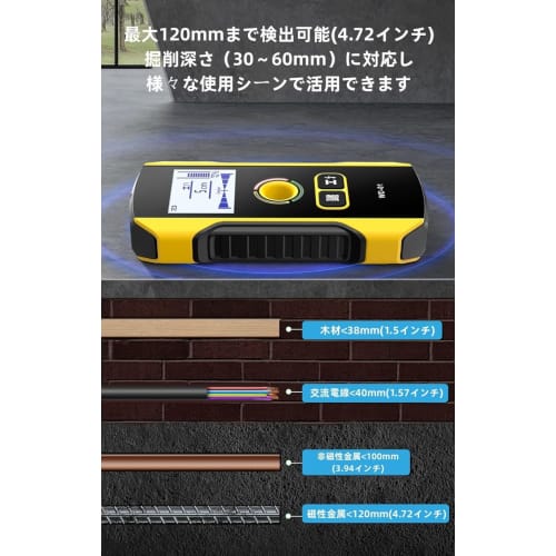 Ghbunuz Wall Substrate Sensor, High-Precision Wall Substrate Detector for Drilling, Nailing, Metal, Plywood, Studs, Drywall, Wood, AC Power, and Wire