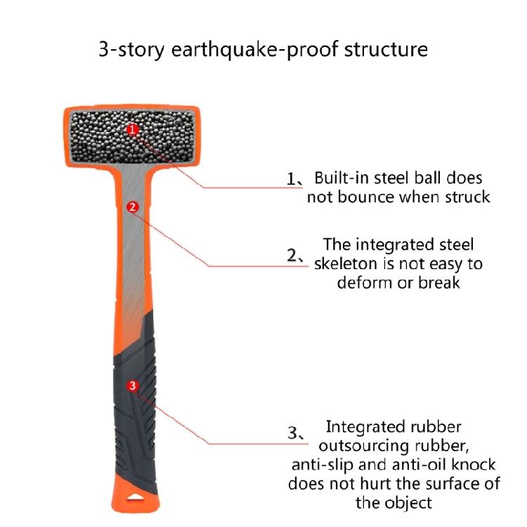 Shockproofs Rubber Hammer with Steel But NoElastic Rubber Hammer