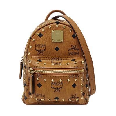 [Gebraucht] Klassischer Mini-Rucksack aus Leder mit Nieten und Monogramm-Print - Gut #V0KNW0