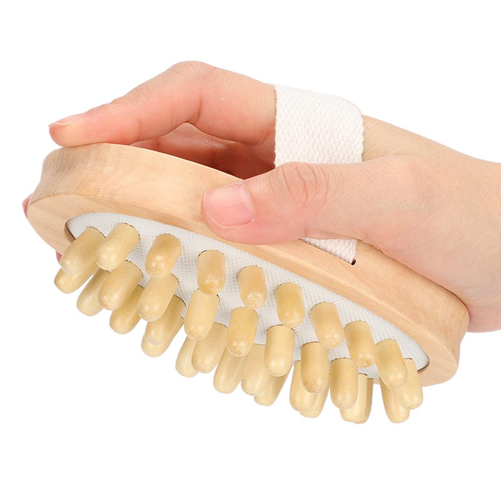 Massage Brush Natural Wood Massager Body Brush Scrubber Hair Scalp Spa Bath Massage