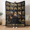 Name Custom Drake Print Flannel Blanket High Quality Warm Comfortable Cover for All Seasons Perfect for Gifts Home Decor