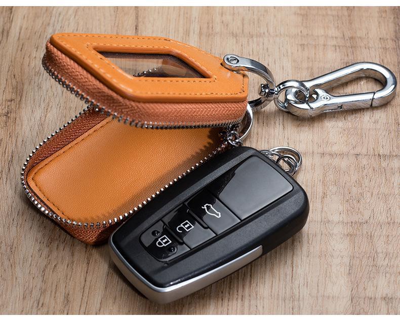 Universal Leather Key Holder: Car Keyring & Protective Mini Waist Hanger for Men & Women